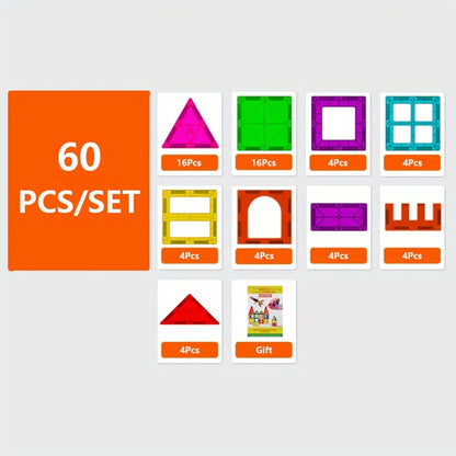 Magnetic Tile Building Blocks & Magnet Sheet Construction Set