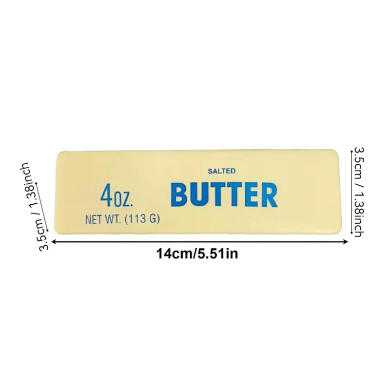 Regular butter squishy, about 5.5 inches long