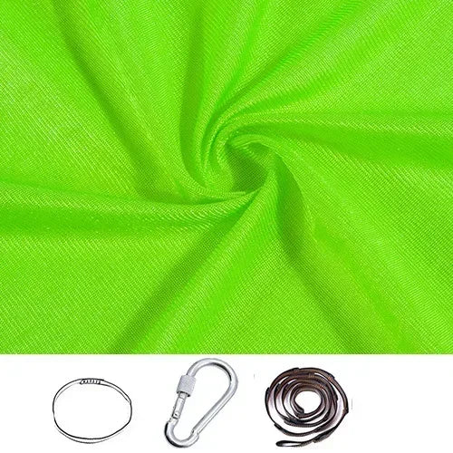 Lime Green stretchy compression sensory swing fabric with sling loop, carabiner and extension strap