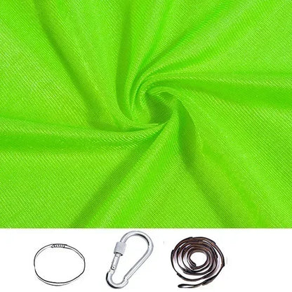 Lime Green stretchy compression sensory swing fabric with sling loop, carabiner and extension strap