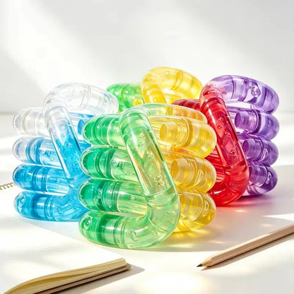 Tangle rope fidget keychain close-up