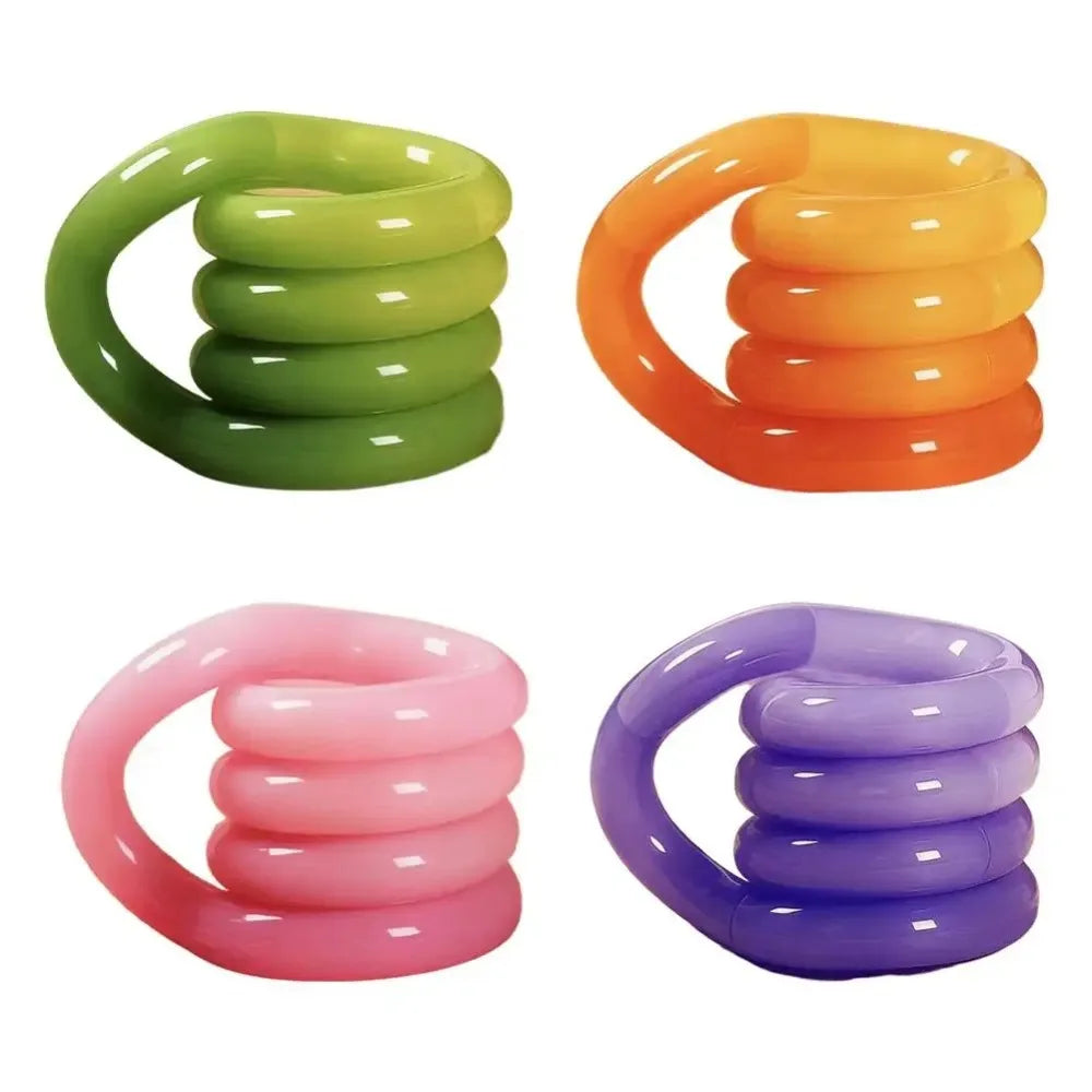 Thermochromic tangle fidget toy in orange colorway