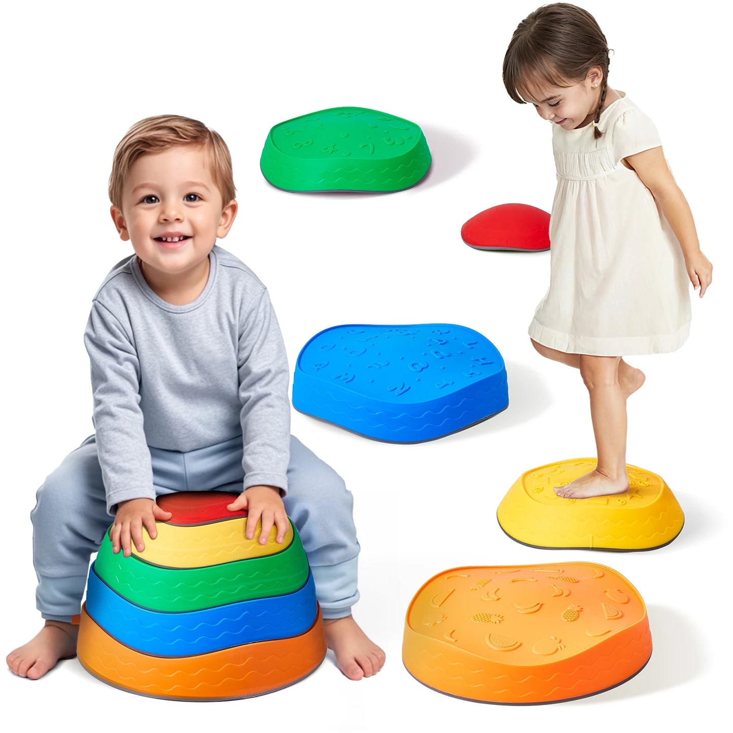 Sensory and Tactile Stepping Balance Stones