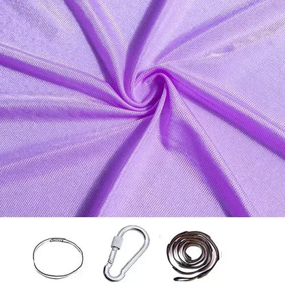 Light Purple stretchy compression sensory swing fabric with sling loop, carabiner and extension strap