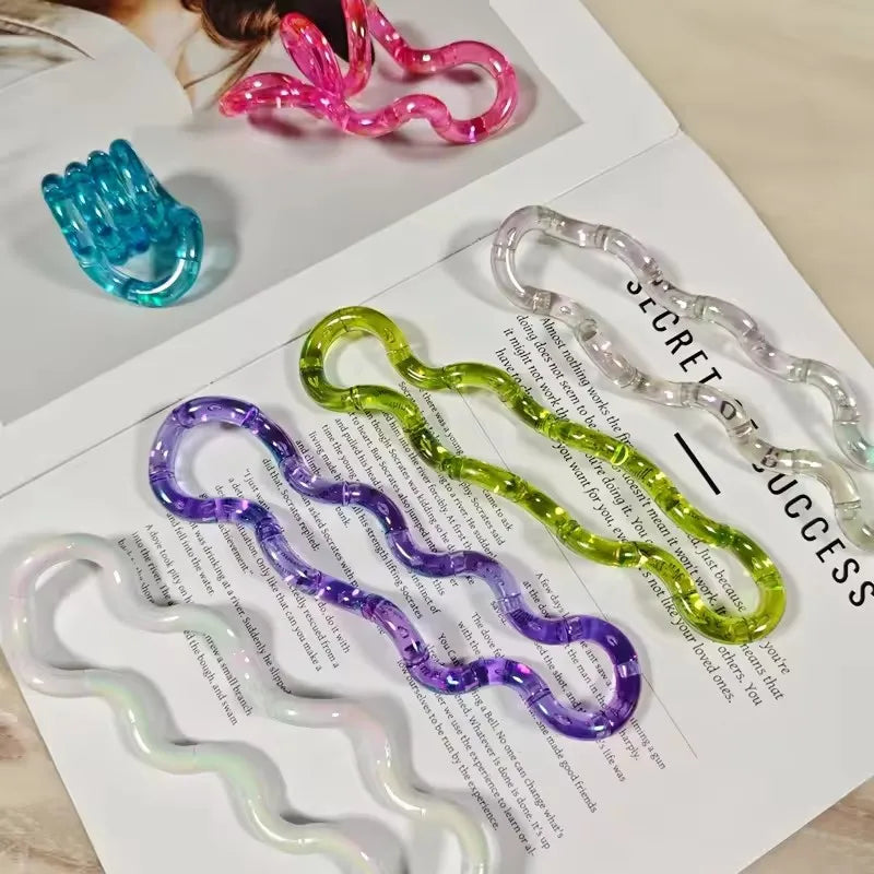 Tangle rope fidget keychain in assorted colors