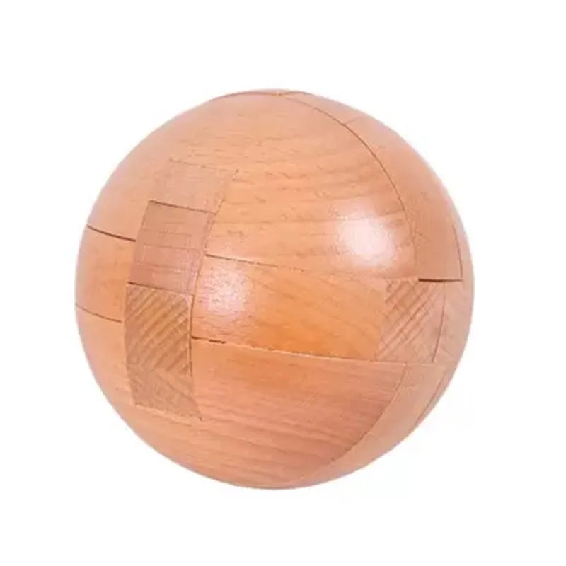 Wooden Round Ball Shaped 3D Puzzle and Brain Teaser for Adults and Kids