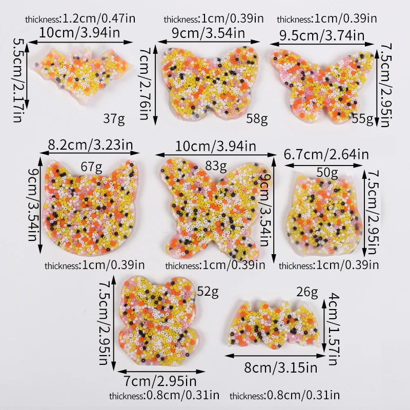 Animal skin picking pad sizes and weights