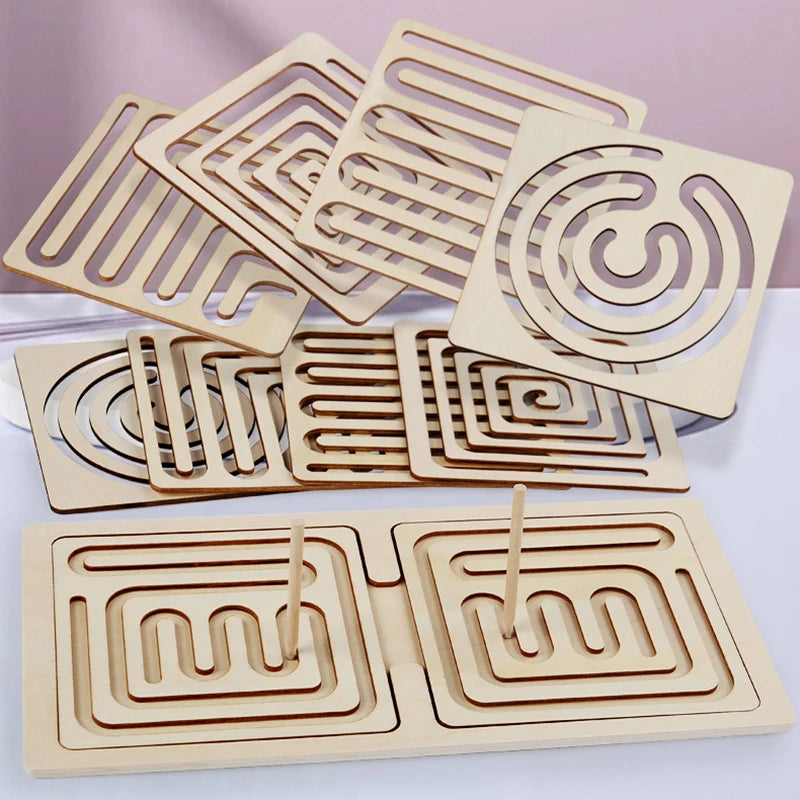 Children's Concentration Wooden Maze Brain Teaser