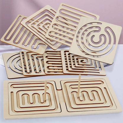 Children's Concentration Wooden Maze Brain Teaser