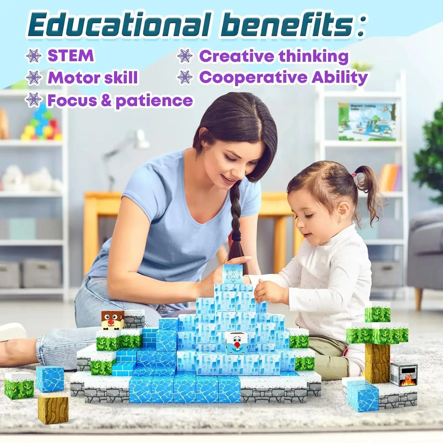 Ice World Magnetic Building Blocks | Frozen Theme Building Set