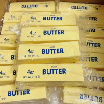 Rows of realistic butter stick squishies