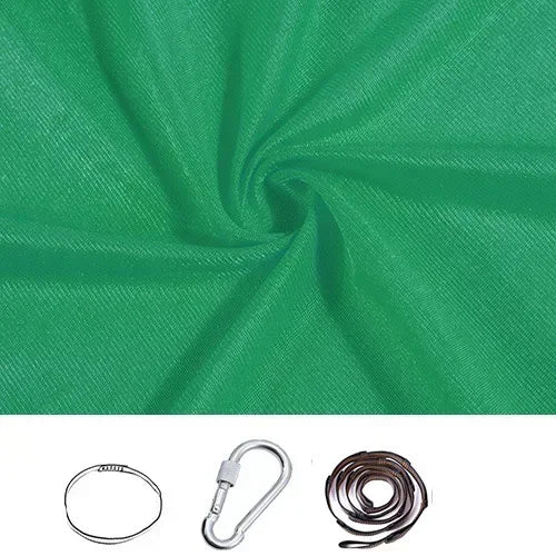 Emerald Green stretchy compression sensory swing fabric with sling loop, carabiner and extension strap