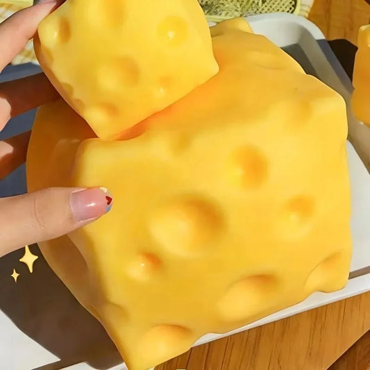 Giant yellow cheese squishy toy