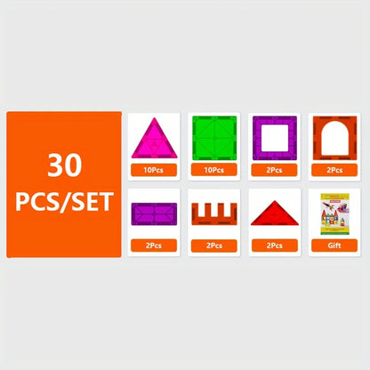 Magnetic Tile Building Blocks & Magnet Sheet Construction Set