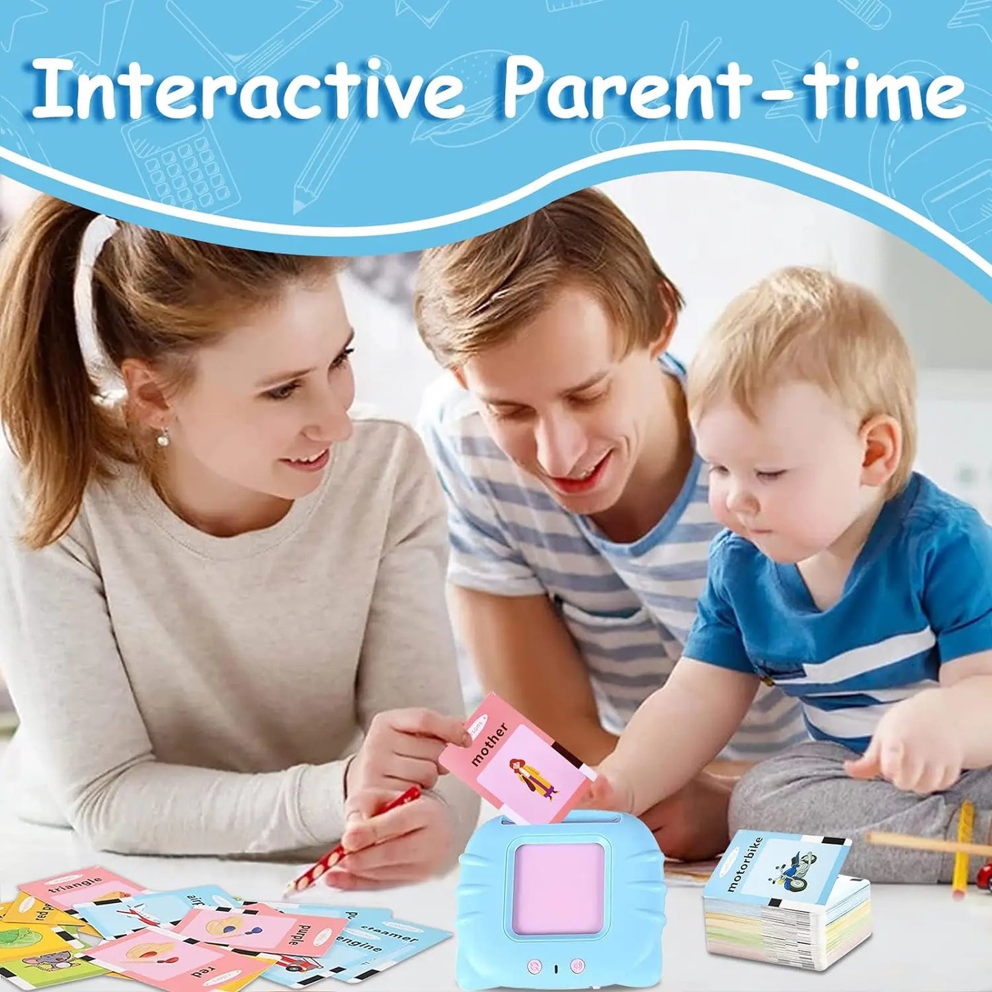 ActivePlaythings Montessori Toys with an audible flashcard device for interactive parent-child learning activities
