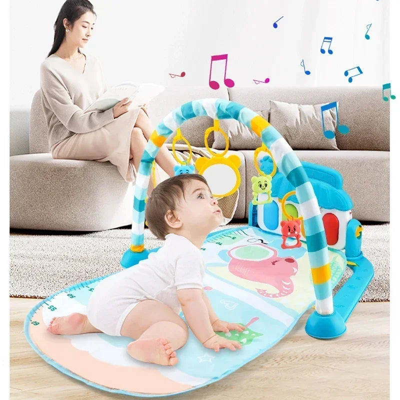 Active Playthings baby activity gym mat with toys and sounds for sensory play and development