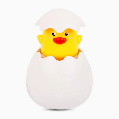 Cute baby bath toys water spray featuring a yellow duckling in a white egg shell for fun playtime