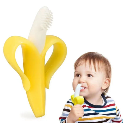 ActivePlaythings banana teether toothbrush designed for sensory play and oral hygiene in toddlers