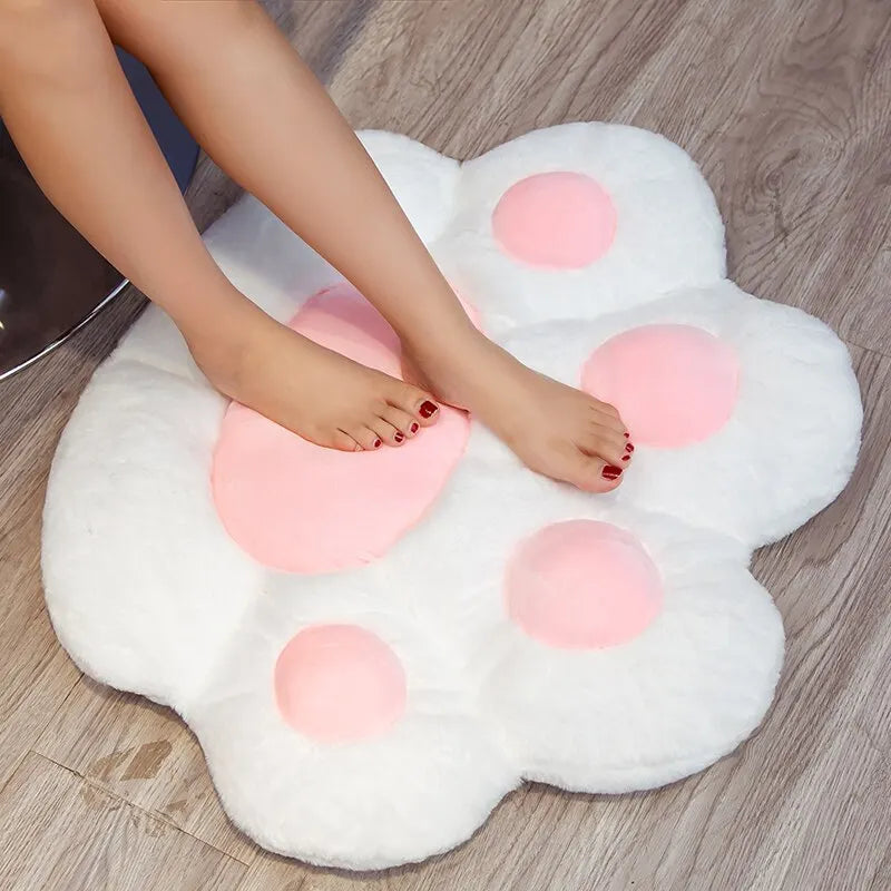 Soft cat paw cushion seat for comfortable footrest, perfect for cozy relaxation