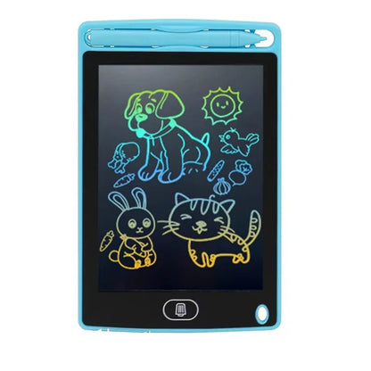 ActivePlaythings digital LCD writing board for kids with colorful animal drawings and stylus pen