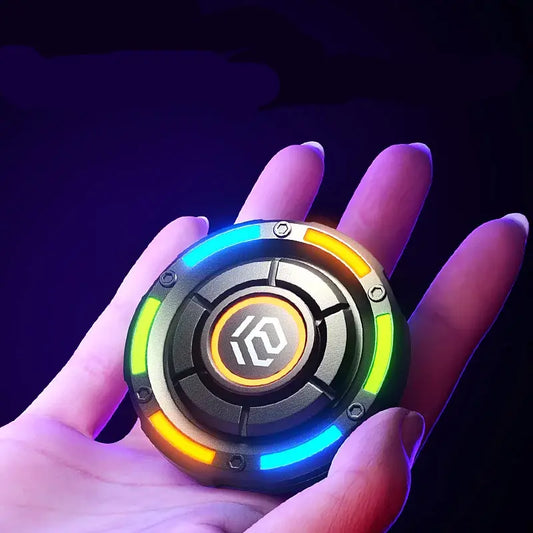 EDC gyroscope fidget spinner with colorful LED lights for stress relief and fun
