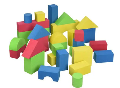 Colorful magnetic blocks in various shapes as educational toy cubes for creative play and learning