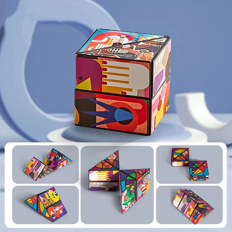Active Playthings geometric magnetic magic cube with colorful patterns for engaging brain teasers