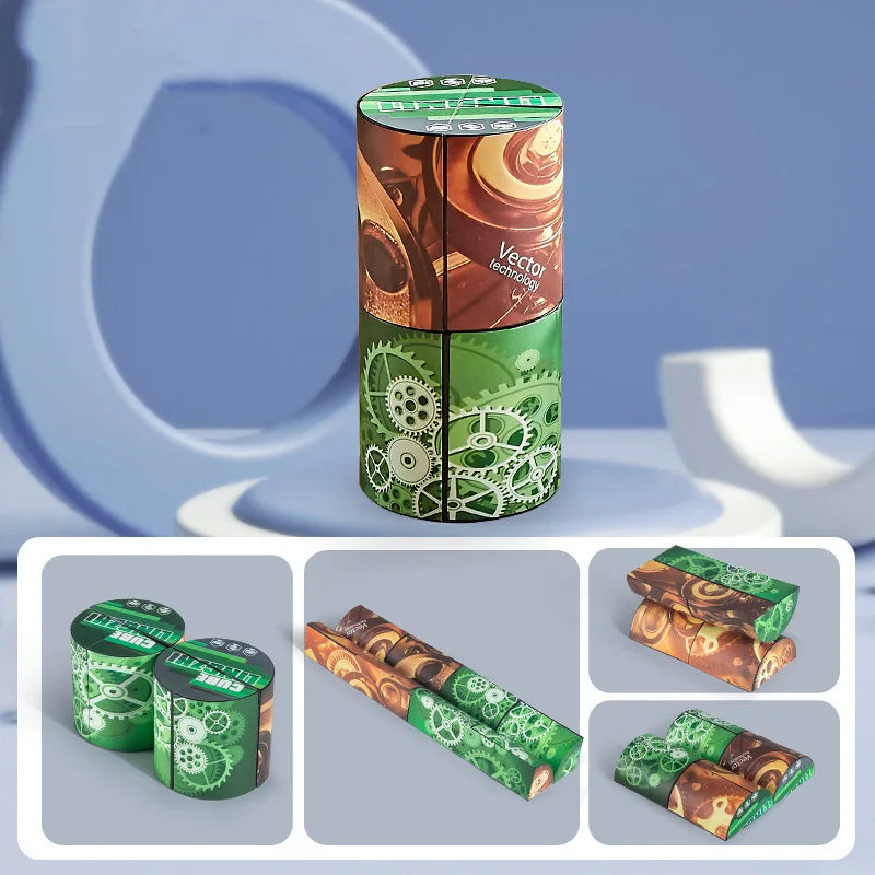 Geometric magnetic magic cube by Active Playthings with intricate gear designs for engaging brain teasers