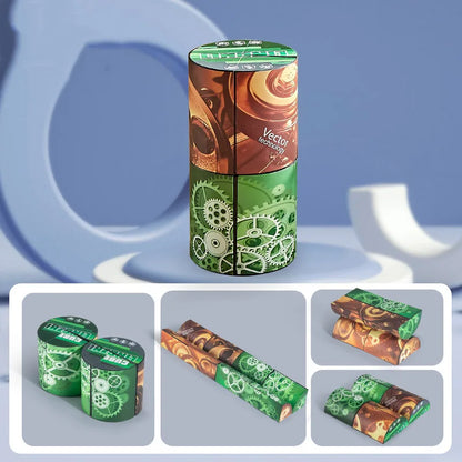 Geometric magnetic magic cube by Active Playthings with intricate gear designs for engaging brain teasers