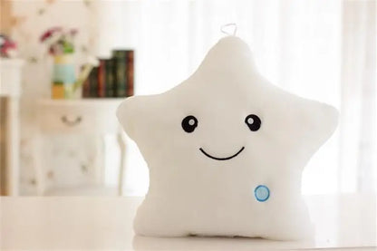 Active Playthings glowing LED plush cushion in star shape with a smiling face and soft texture