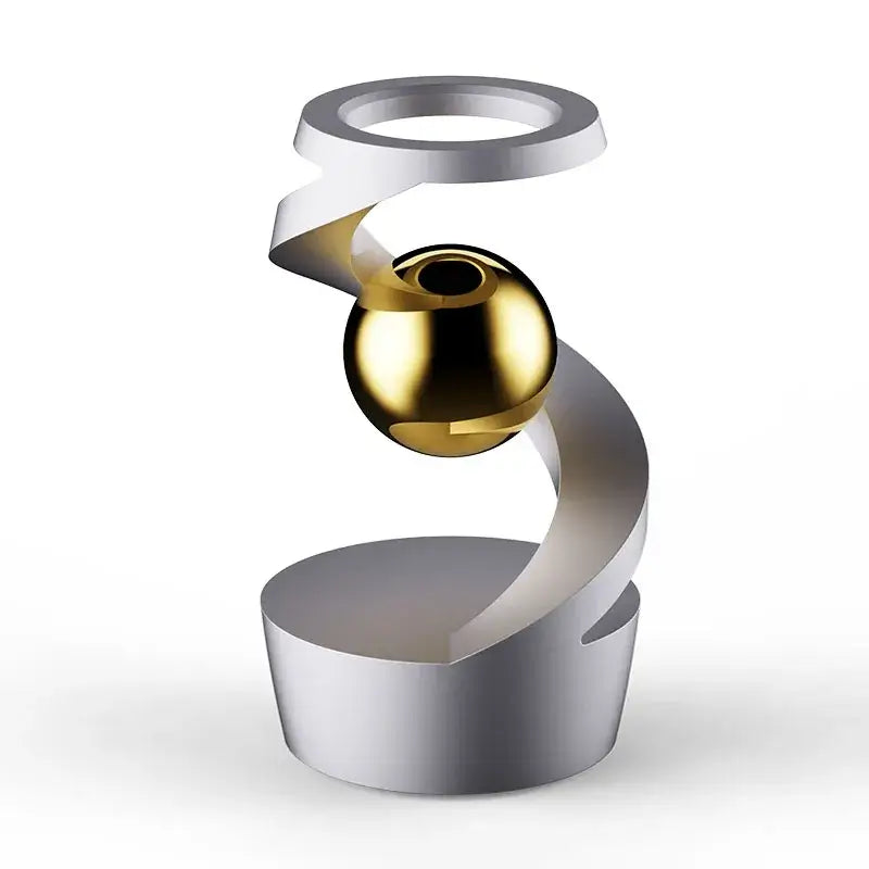 Elegant gravity fidget spinner with a gold ball and a modern spiral design for stress relief