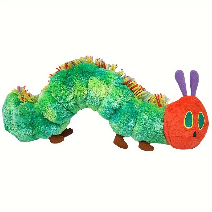Green caterpillar plush toy with colorful mane and purple antennae from Active Playthings