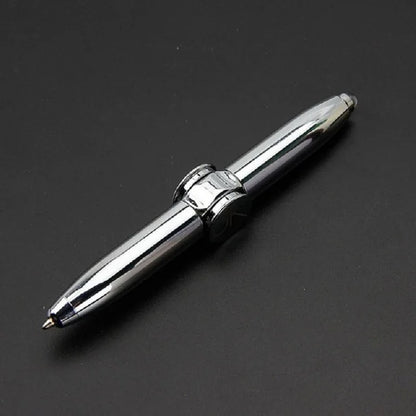 Stylish Gyro Pen Fidget Spinner in chrome finish, perfect for stress relief and enhanced focus