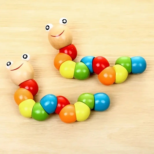 Hungry Caterpillar wooden toy featuring colorful segments for interactive play and fun learning