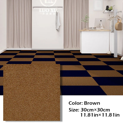 Brown kids anti slip foam play mat with textured surface in a modern room setting