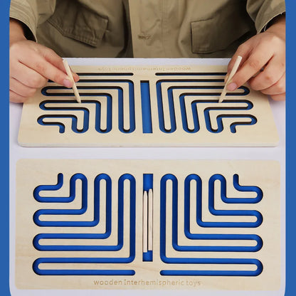 ActivePlaythings Kids concentration wooden maze with two sticks for developing fine motor skills