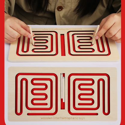 ActivePlaythings Kids concentration wooden maze with interactive paths for enhancing focus and fine motor skills