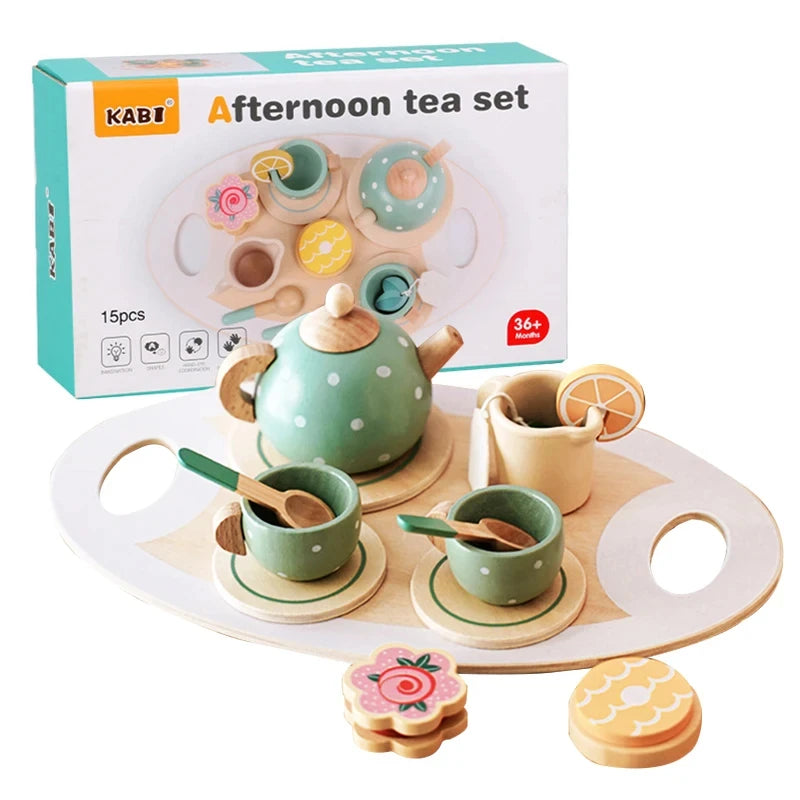 KABI afternoon tea set with 15 pieces including teapot and cups, perfect kids tea party tableware