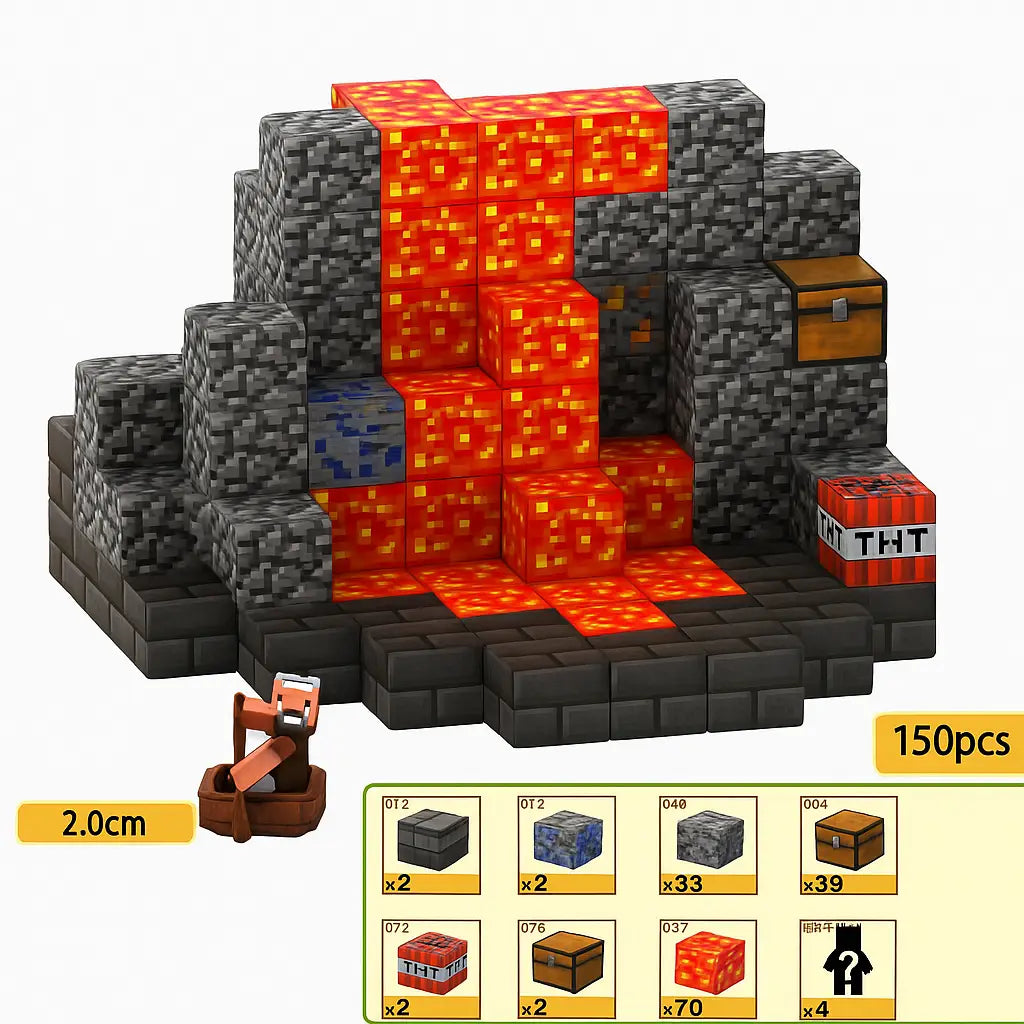 [Lava] MagnaBlock Magnetic Building Blocks Set w/ Gift Box (150 pieces)