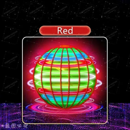 Colorful LED boomerang flying magic orb with glowing lights creating a vibrant effect