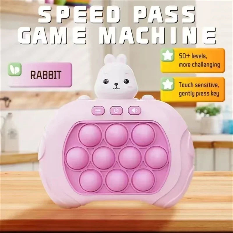 ActivePlaythings LED pop it fidget toy featuring a rabbit design and touch-sensitive buttons for interactive play