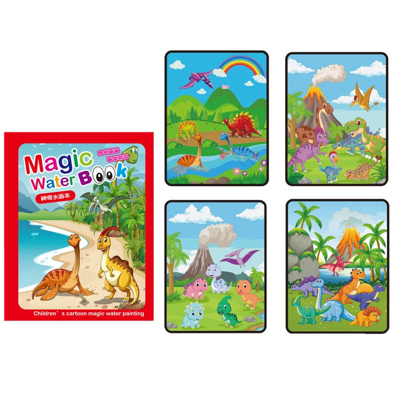 ActivePlaythings magic water color painting book featuring dinosaur-themed pages for creative fun