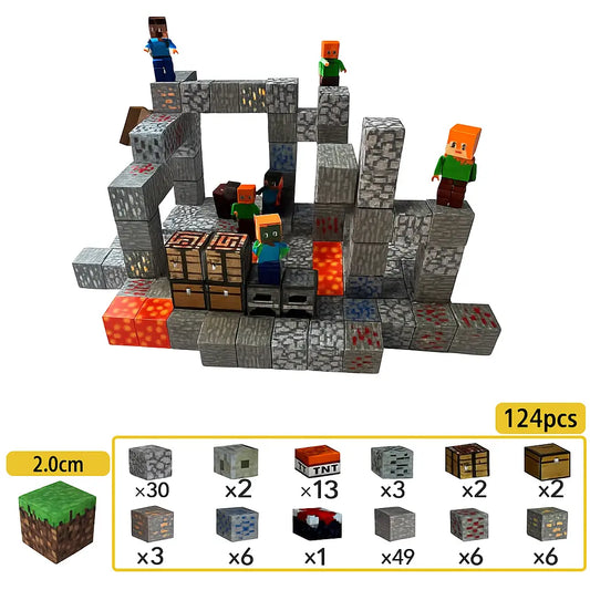 [Castle] MagnaBlock Magnetic Building Blocks Set w/ Gift Box (124 pieces)