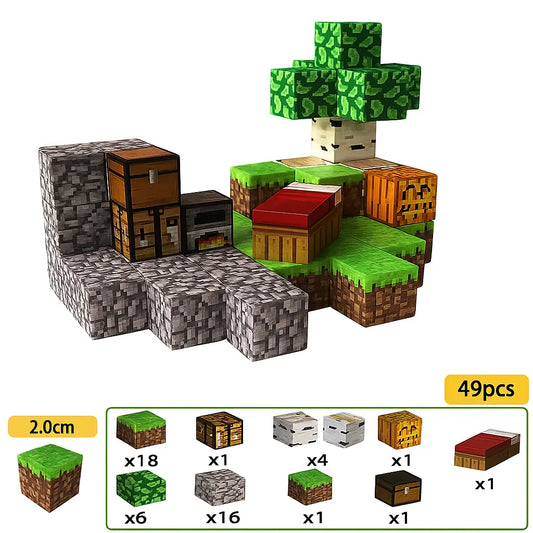 [Happy Tree] MagnaBlock Magnetic Building Blocks Set w/ Gift Box (49 pieces)