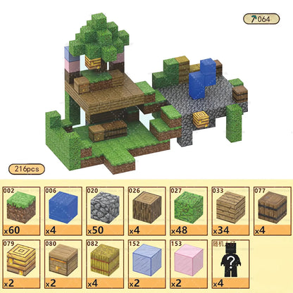 Creative garden scene built with magnetic building blocks for engaging play and learning