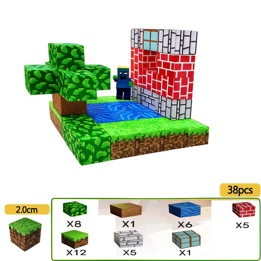 [Backyard Pool] MagnaBlock Magnetic Building Blocks Set w/ Gift Box (38 pieces)