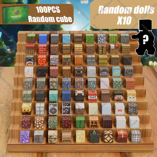 100 pieces magnetic building blocks set featuring assorted random cubes for creative play
