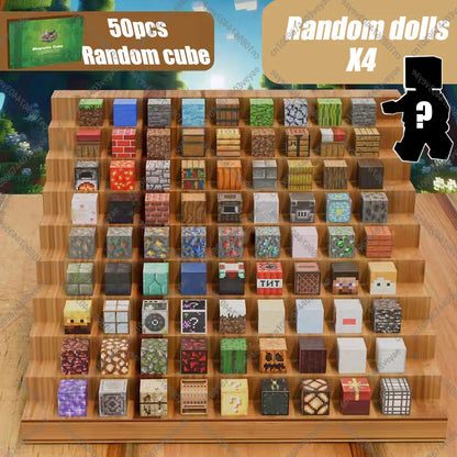 50pcs magnetic building blocks set featuring various colorful random cubes and dolls for creative play