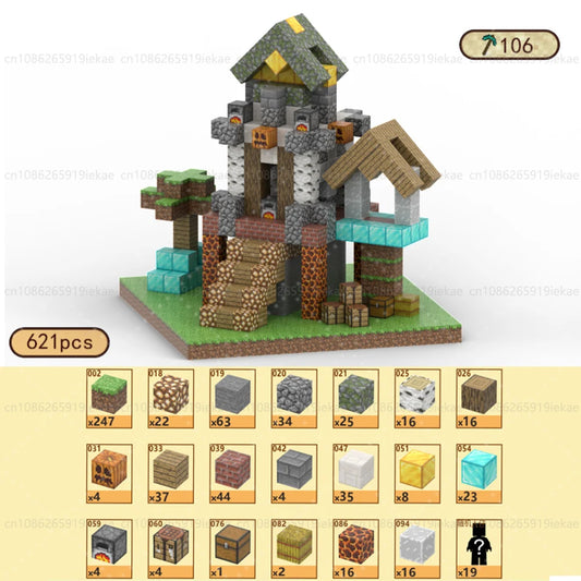 Creative magnetic building blocks set with 621 pieces for imaginative construction and play