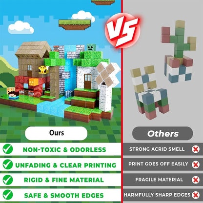 Colorful magnetic building blocks set for creating vibrant structures safely and easily